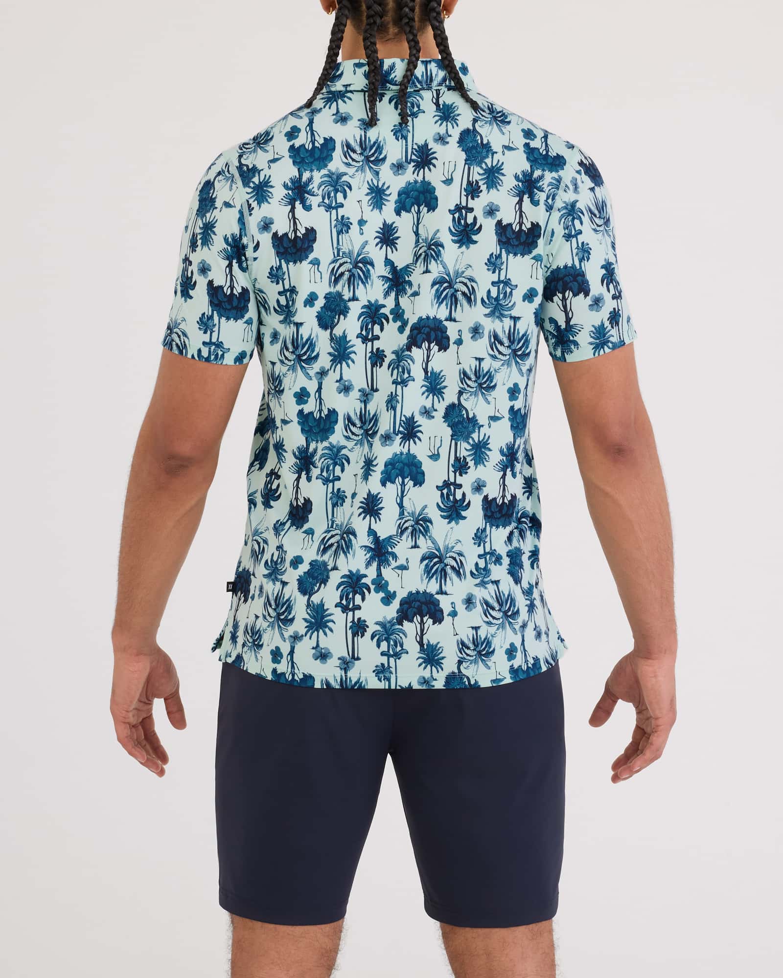 DropTemp® All Day Cooling Polo - Palm Toile-Mint | SAXX Underwear