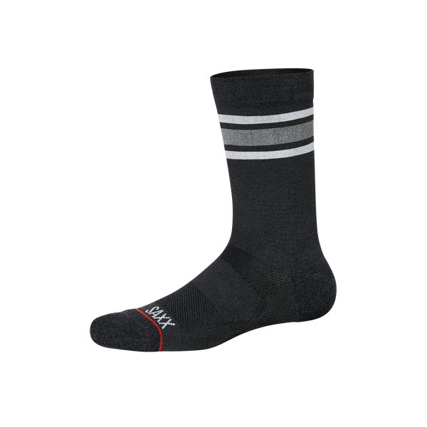 Whole Package Crew Sock - Athletic Stripe- Grey | – SAXX Underwear Canada