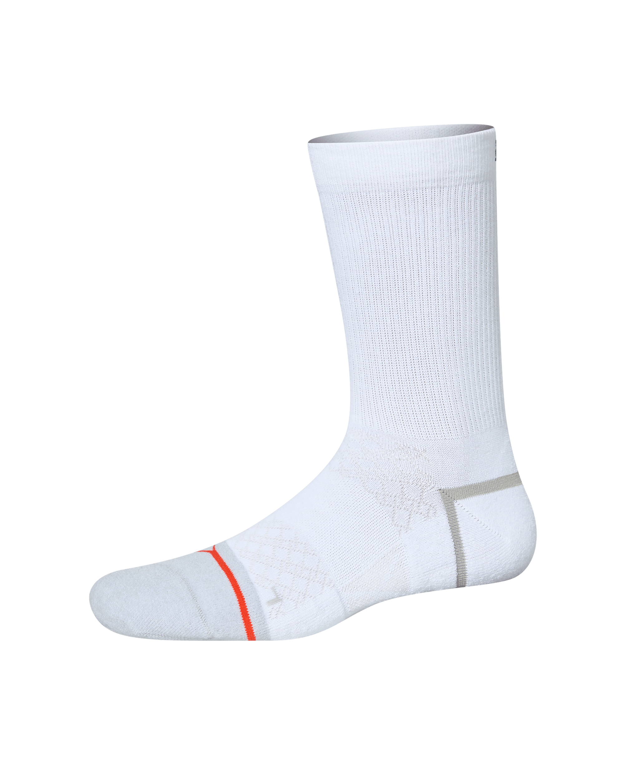 Front of  Foot Hold Mid-Weight Crew Sock in White