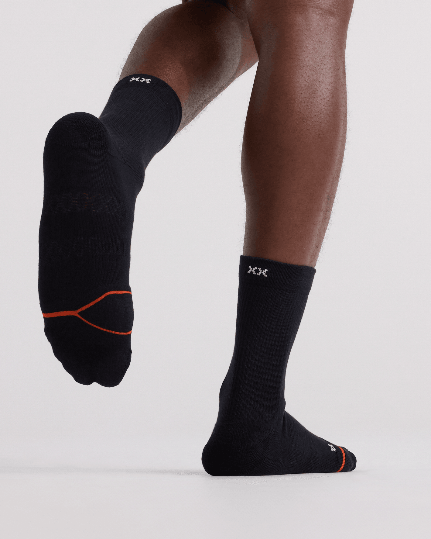 Front - Model wearing  Good Form Crew Sock in Black