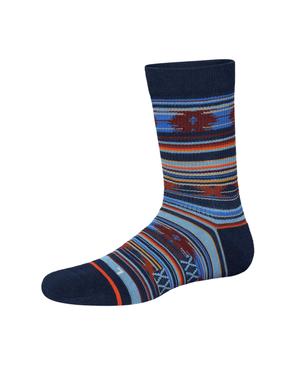 Front of  Good Form Crew Sock in Blanket Stripe-Multi