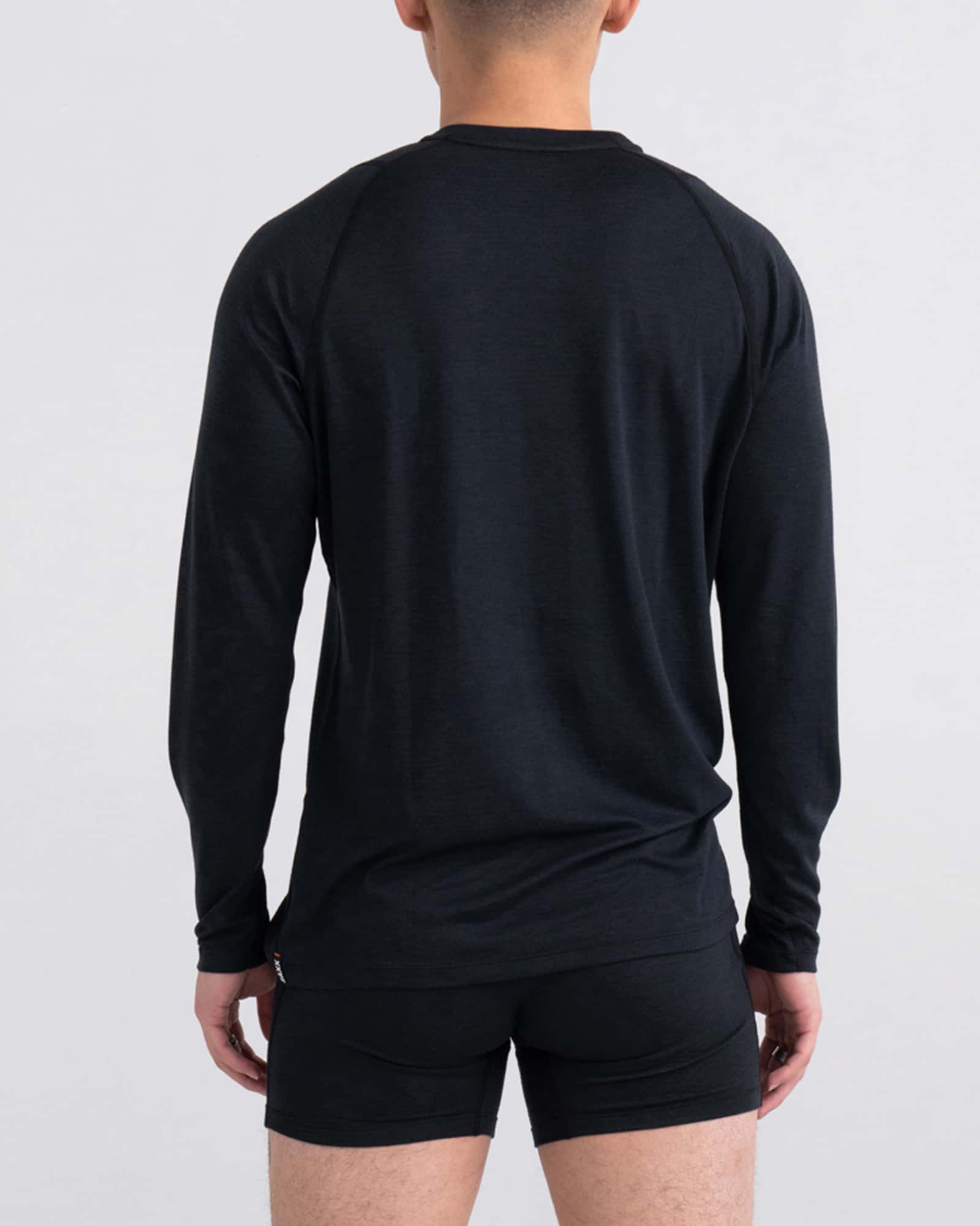 Back - Model wearing Roast Master Mid-Weight Boxer Brief Fly in Black