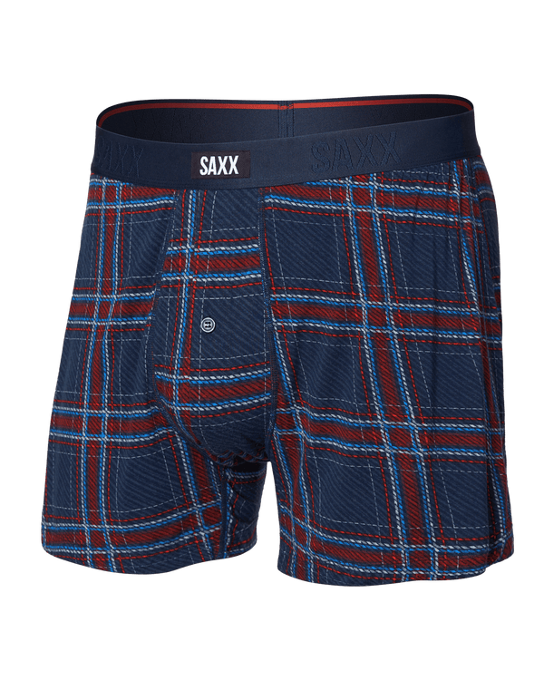 Front of  Snooze Sleep Boxer Short in Jazzy Plaid-Maritime