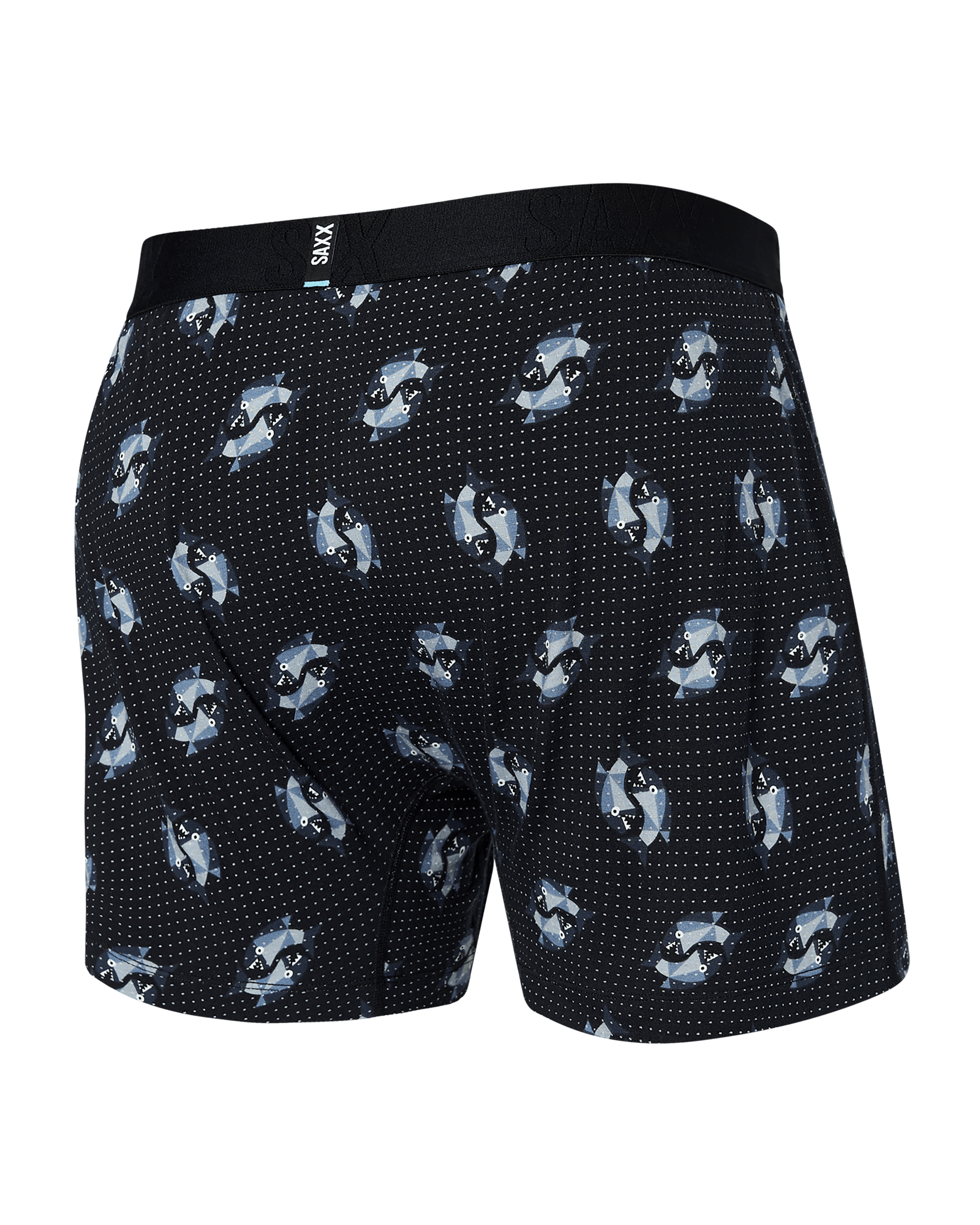Back of Droptemp Cooling Sleep Loose Boxer Fly in Angler Wrangler- Black