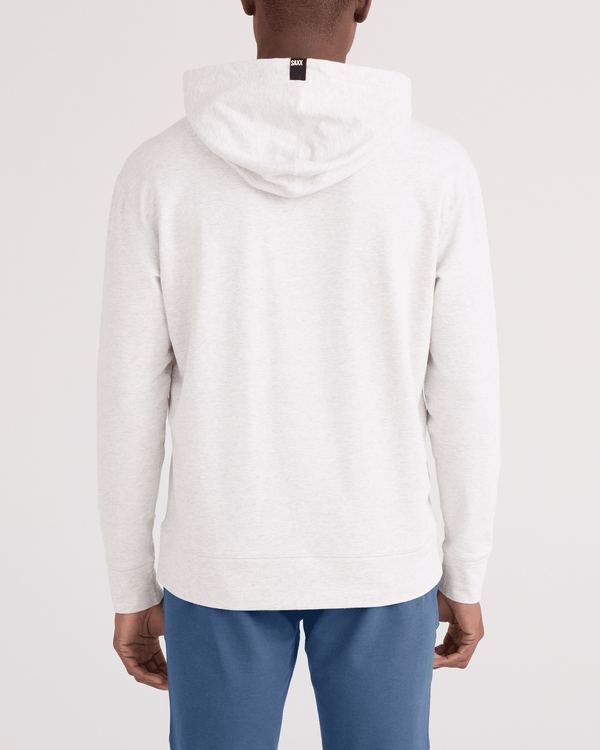 Back - Model wearing  3Six Five Hoodie in Steel Heather