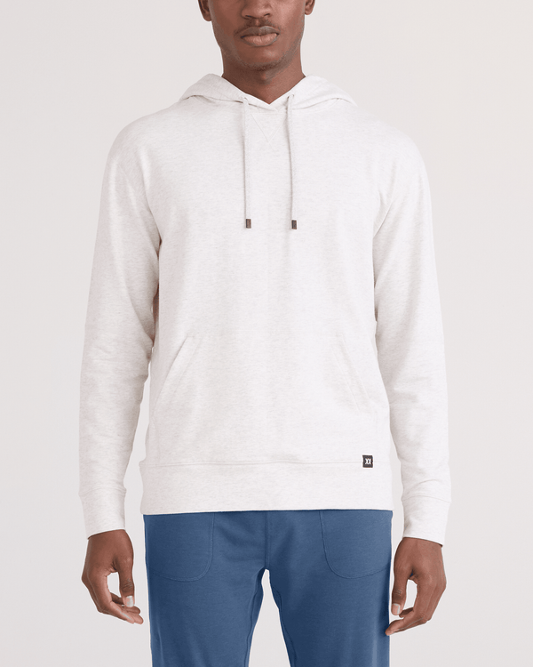 Front - Model wearing  3Six Five Hoodie in Steel Heather