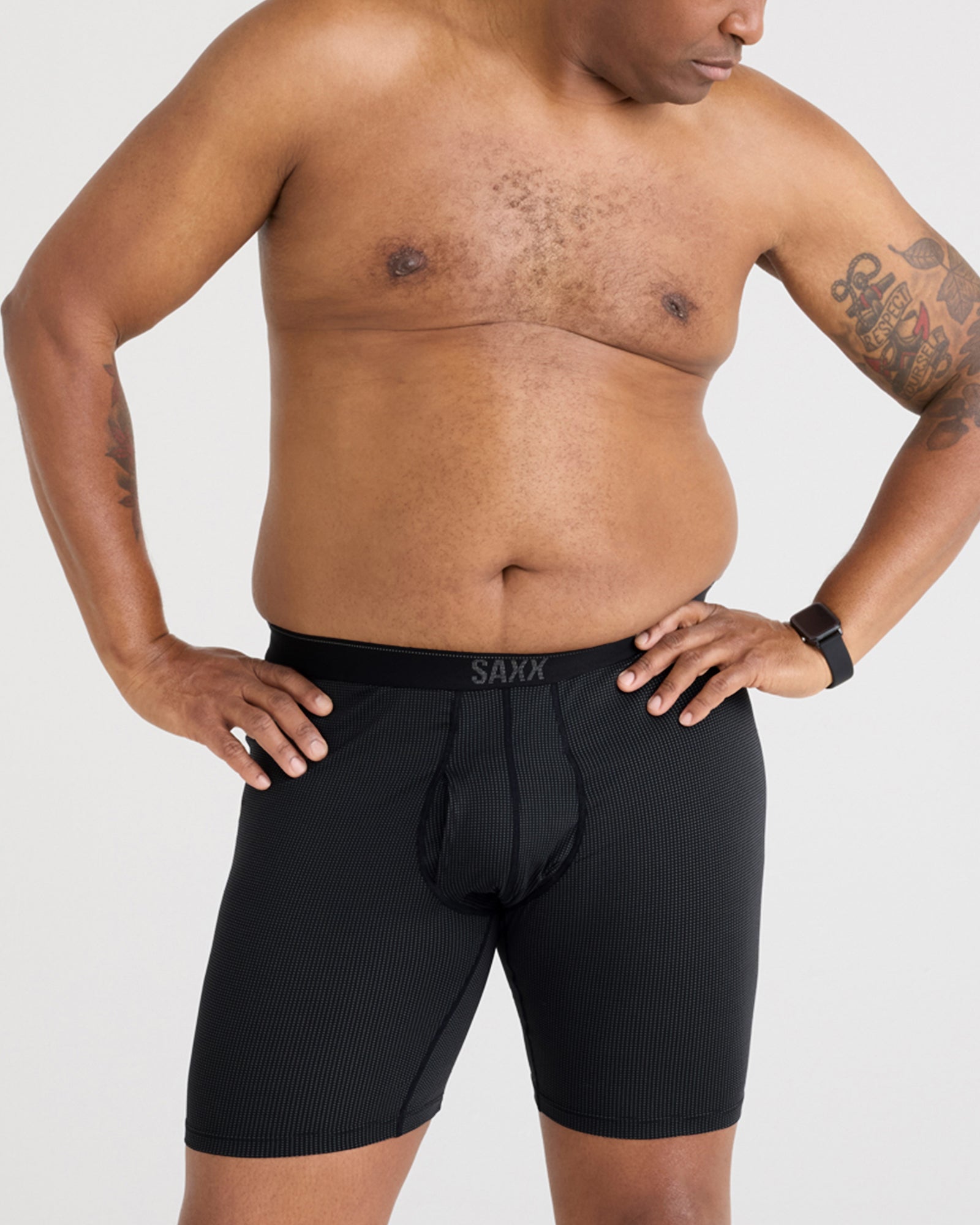 Quest Quick-Dry Mesh Loose Fit Boxer Short - Black | SAXX Underwear