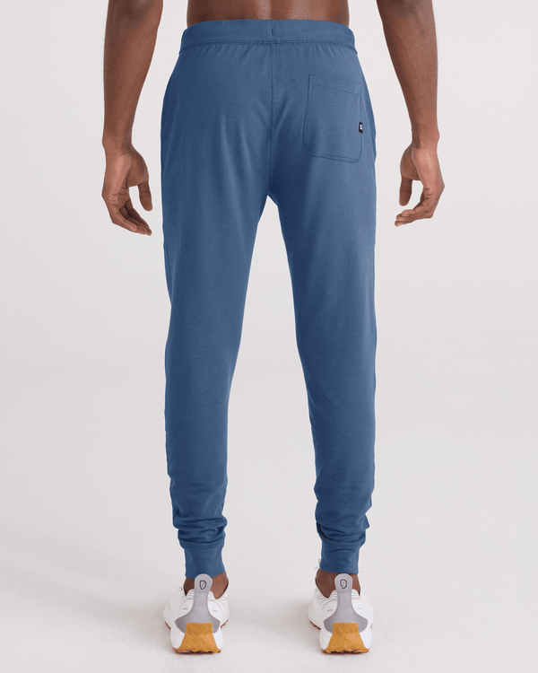 Back - Model wearing  3Six Five Pant in Washed Indigo