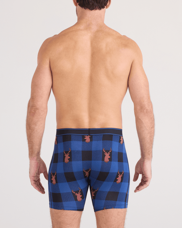 Back - Model wearing  Daytripper Comfort Stretch Boxer Brief Fly 2 Pack in Nose So Brite/Black