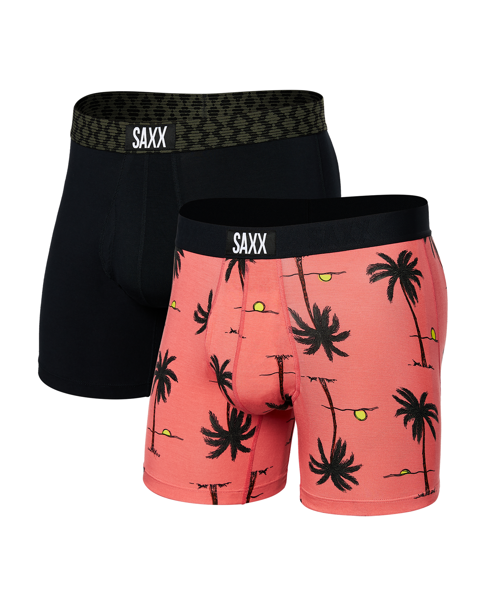 Front of Ultra Boxer Brief 2 Pack in Sunrise Sunset/Check Waistband