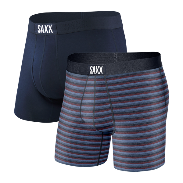 Front of Ultra 2-Pack Boxer Brief in Tonal Micro Stripe/Navy