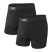 Front of Vibe Boxer Brief 2 Pack in Black/Black