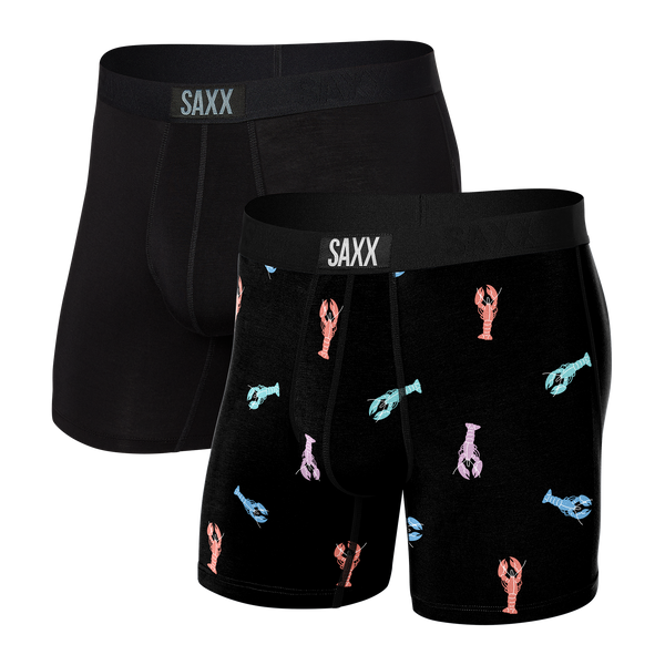 Front of Vibe 2-Pack Boxer Brief in Oh Snap/Black