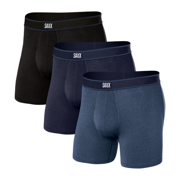 Front of Daytripper 3-Pack Boxer Brief in Dk Denim/Maritime/Blk Wb