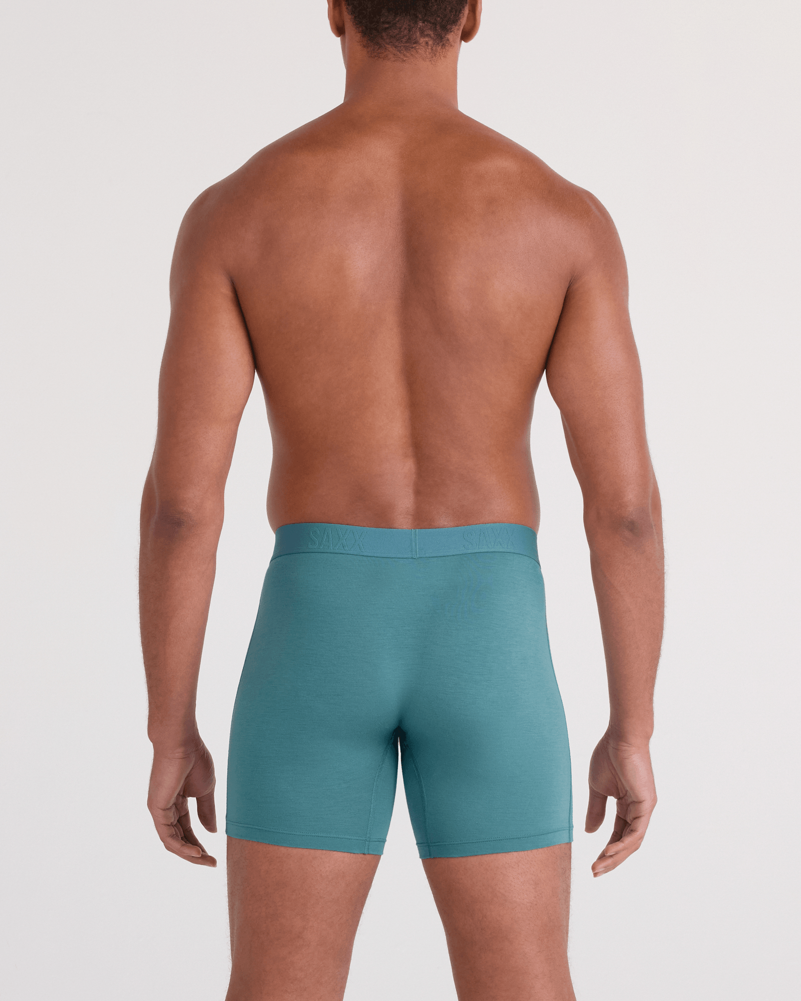 Back - Model wearing  Vibe Xtra Soft Comfort Boxer Brief Fly in Seascape