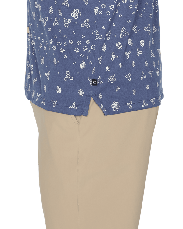 Technical Feature of Droptemp Dry Resort Polo in Bandana Tropic-Indigo
