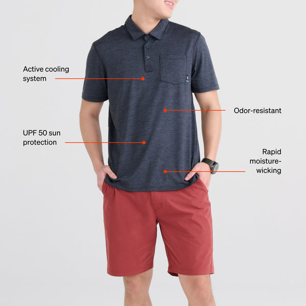 DropTemp All Day Cooling Polo technology graphic