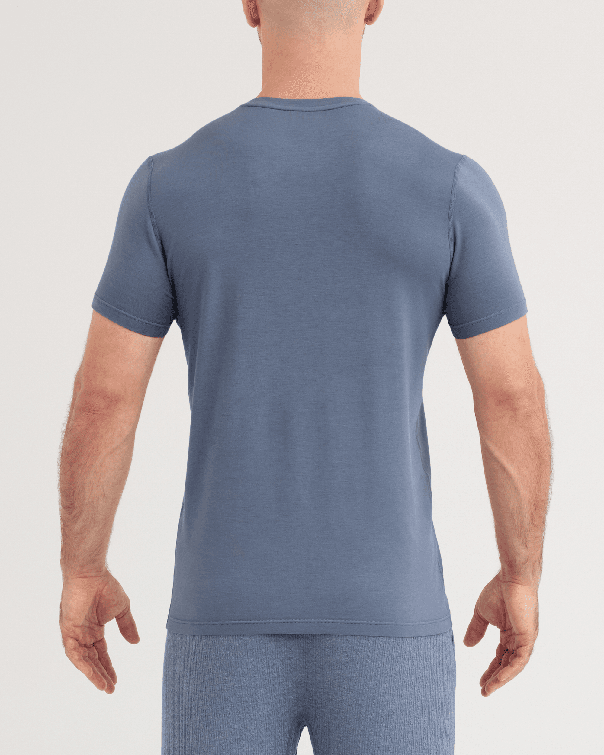 Back - Model wearing Snooze Short Sleeve Crew in Folkstone