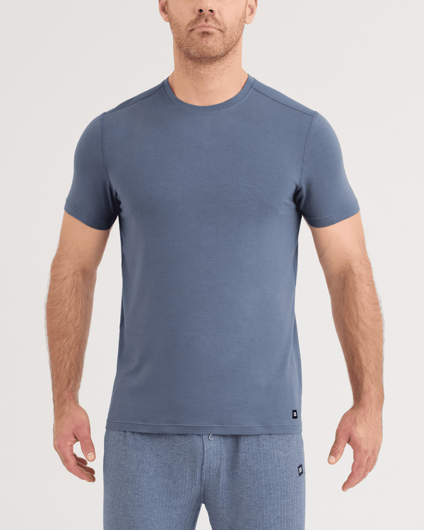 Front - Model wearing Snooze Short Sleeve Crew in Folkstone