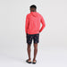 Back - Model wearing DropTemp All Day Cooling Hoodie in Dark Rose Heather