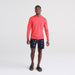 Front - Model wearing DropTemp All Day Cooling Hoodie in Dark Rose Heather