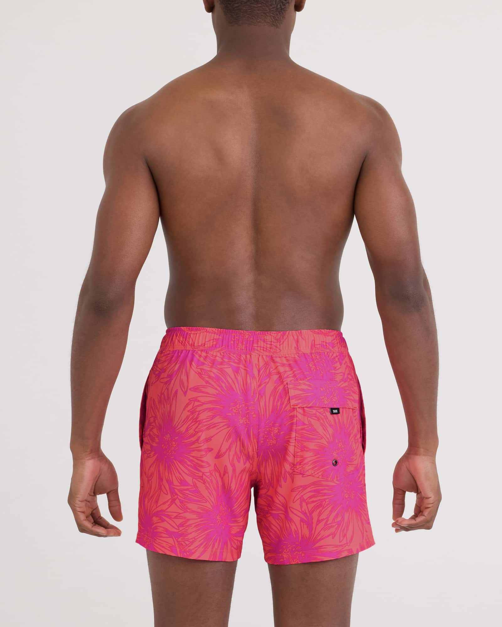 Back - Model wearing Oh Buoy 2N1 Volley 5" in Big Daisy-Gumball