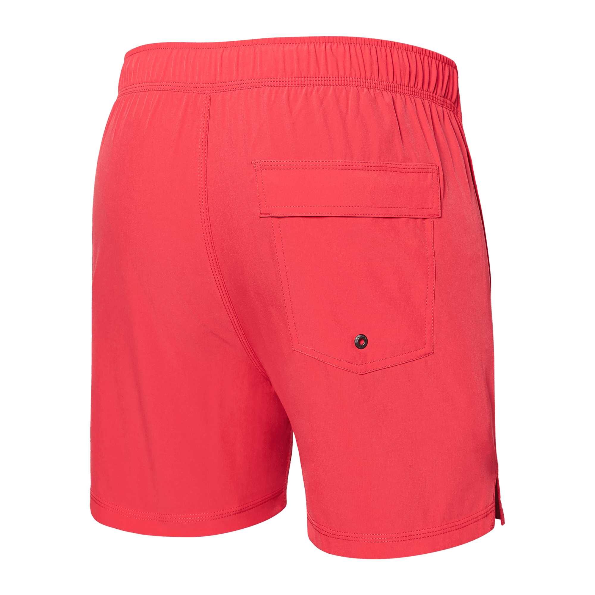 Back of Oh Buoy 2N1 Swim Trunk 5" in Hibiscus