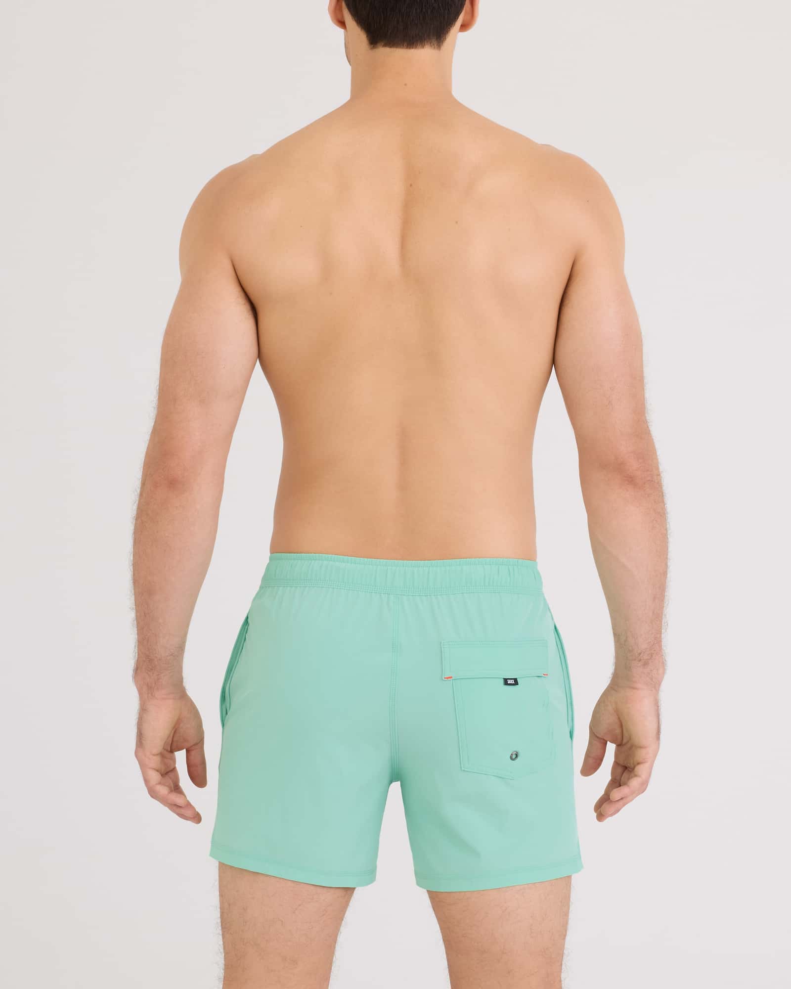 Back - Model wearing Oh Buoy 2N1 Volley 5" in Mint Jelly
