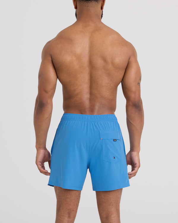 Back - Model wearing Oh Buoy 2N1 Volley 5" in Regatta