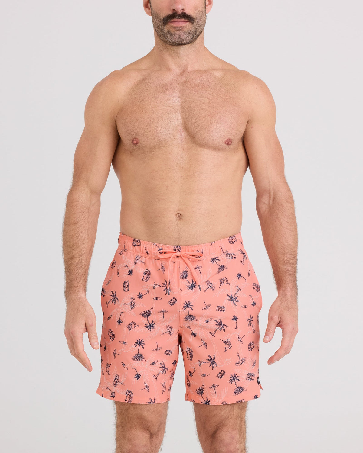 Front - Model wearing Oh Buoy 2N1 Volley 7" in Summer Vacation-Desert Flower
