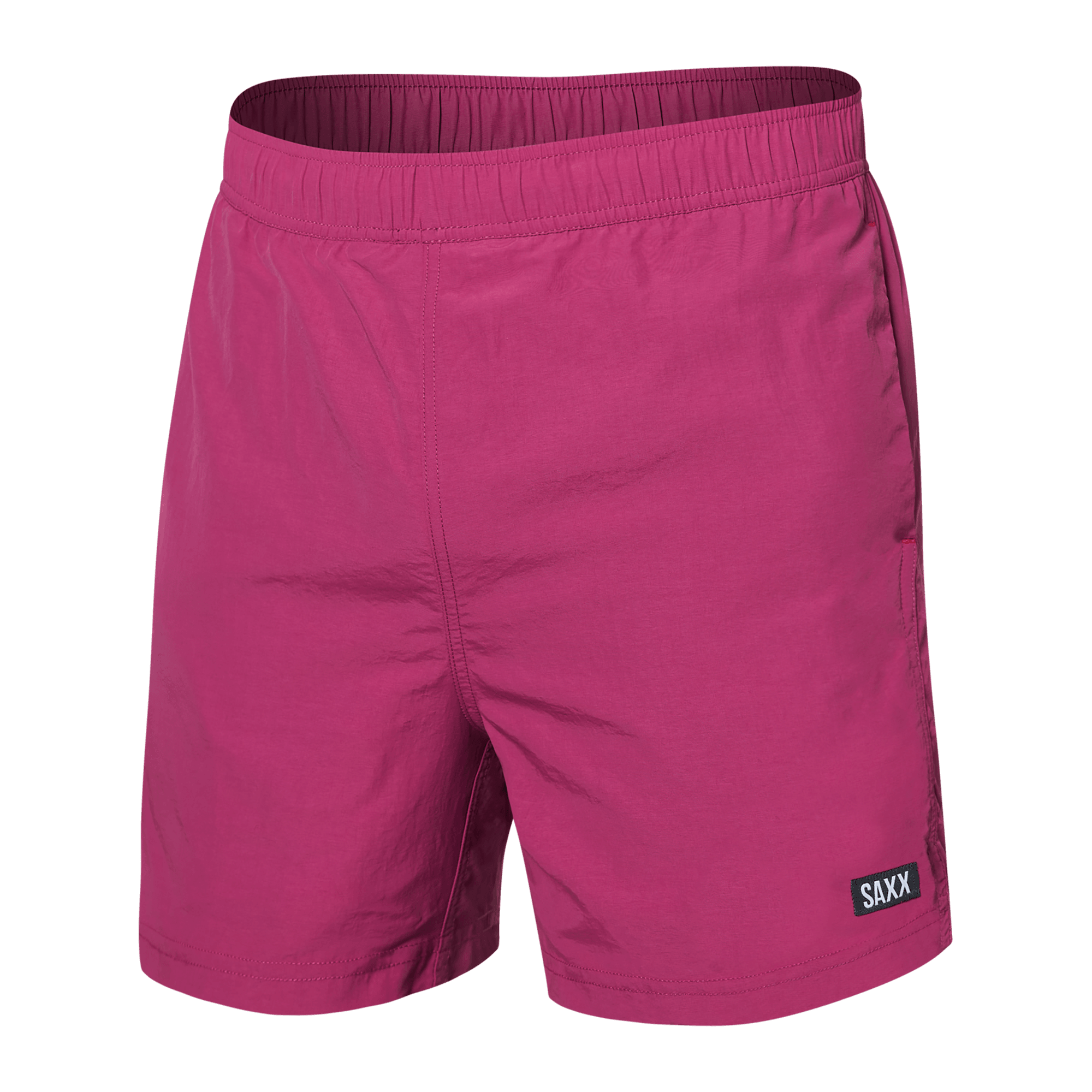 Front of Go Coastal 2N1 Swim Volley 5" Inseam in Magenta