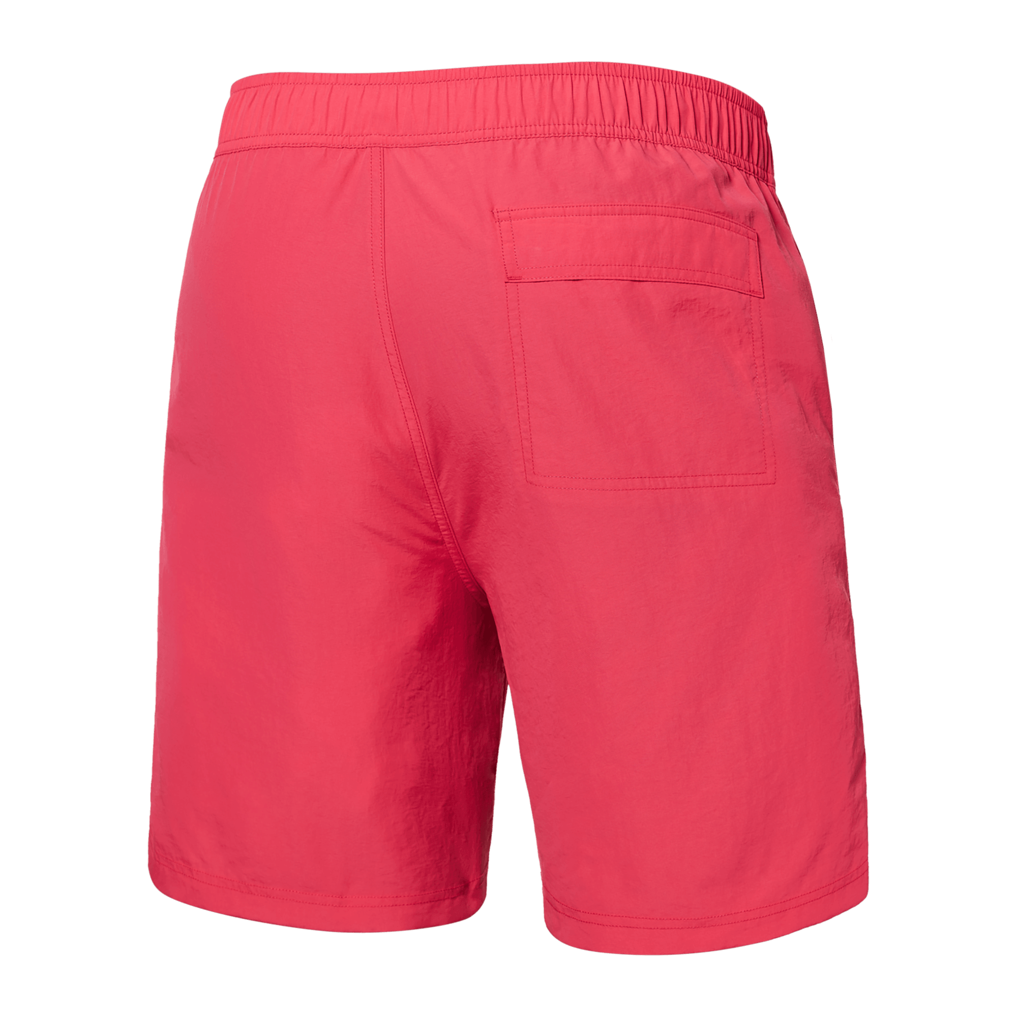 Back of Go Coastal 2N1 Swim Volley 7" Inseam in Hibiscus