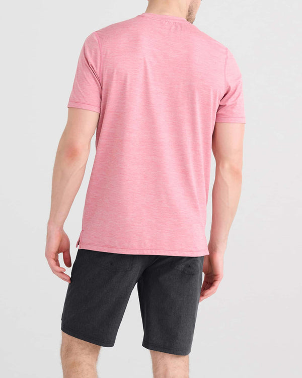 Back - Model wearing Land To Sand 2N1 Short in Black Shade Heather