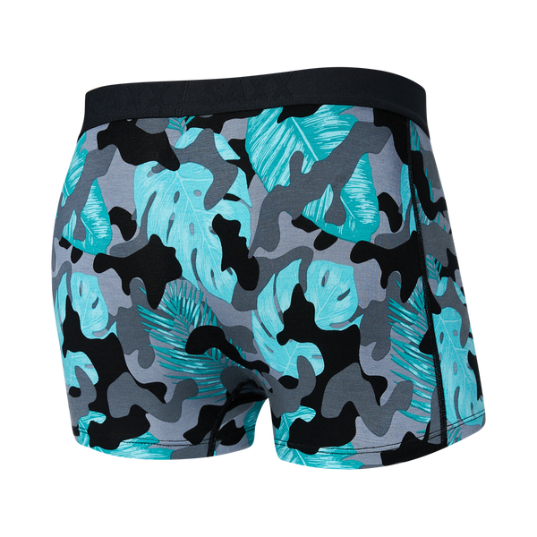 Back of Vibe Super Soft Trunk in Island Camo- Black