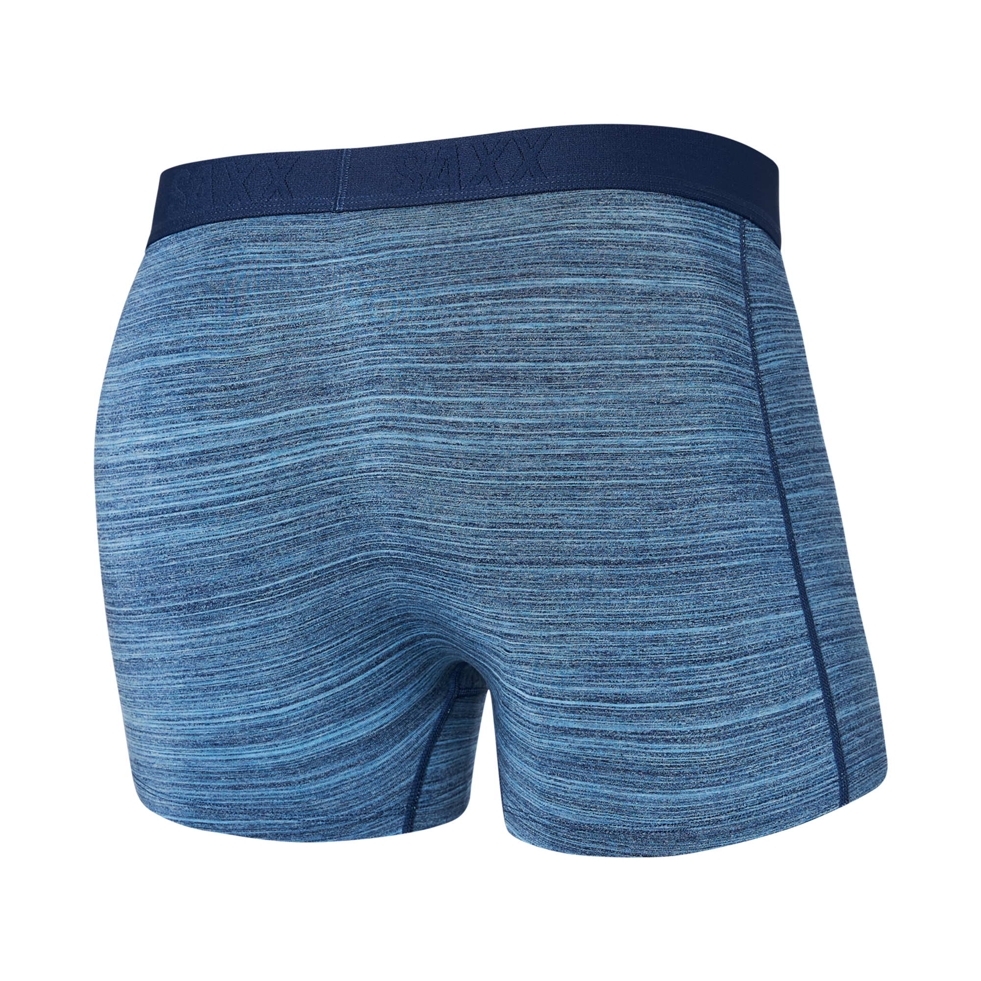 Back of Vibe Super Soft Trunk in Spacedye Heather- Navy