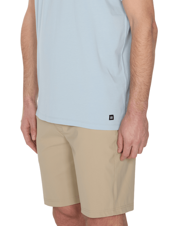 Technical Feature of Droptemp Cooling Cotton Tee in Blue Fog