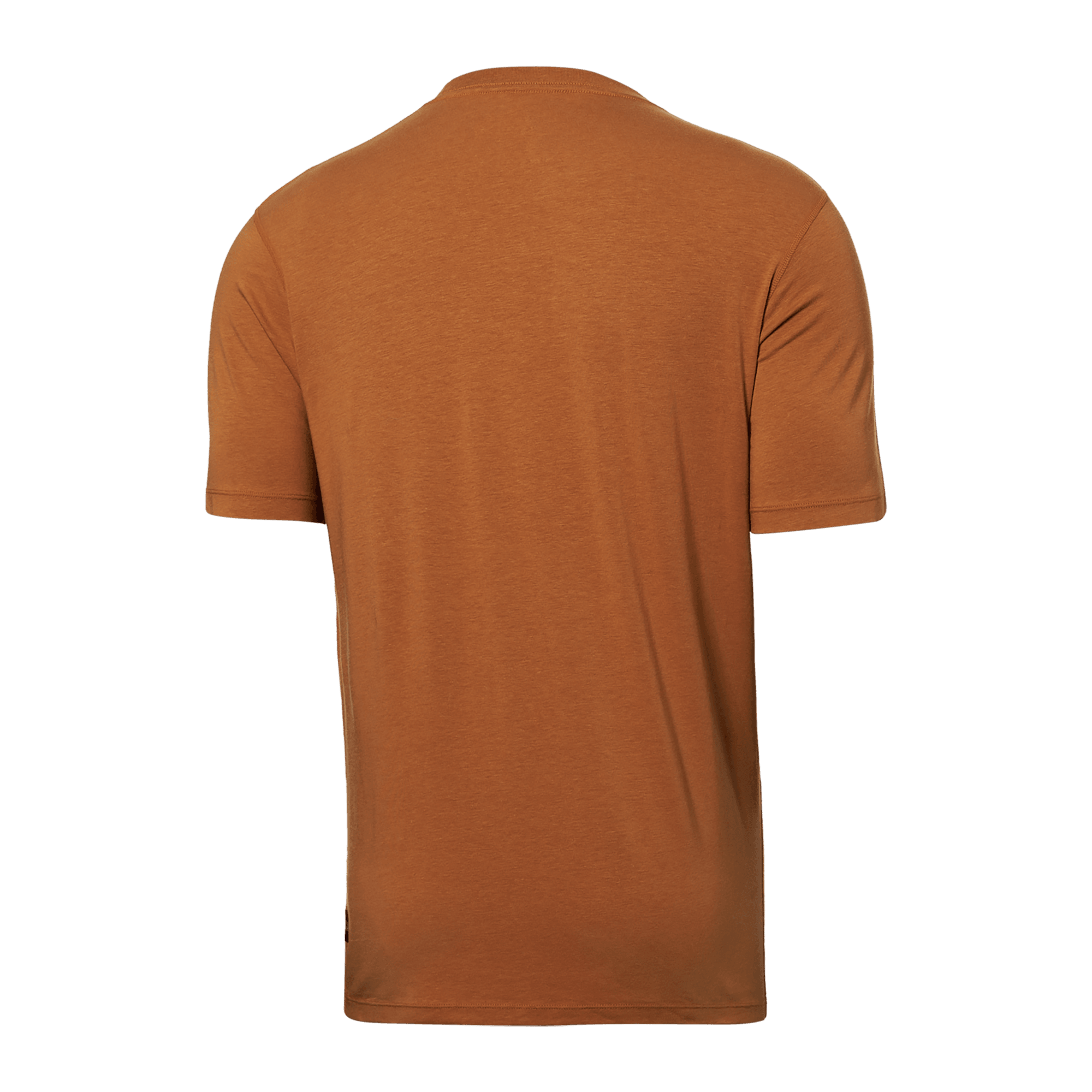Back of DropTemp Cooling Cotton Short Sleeve Crew in Butterscotch