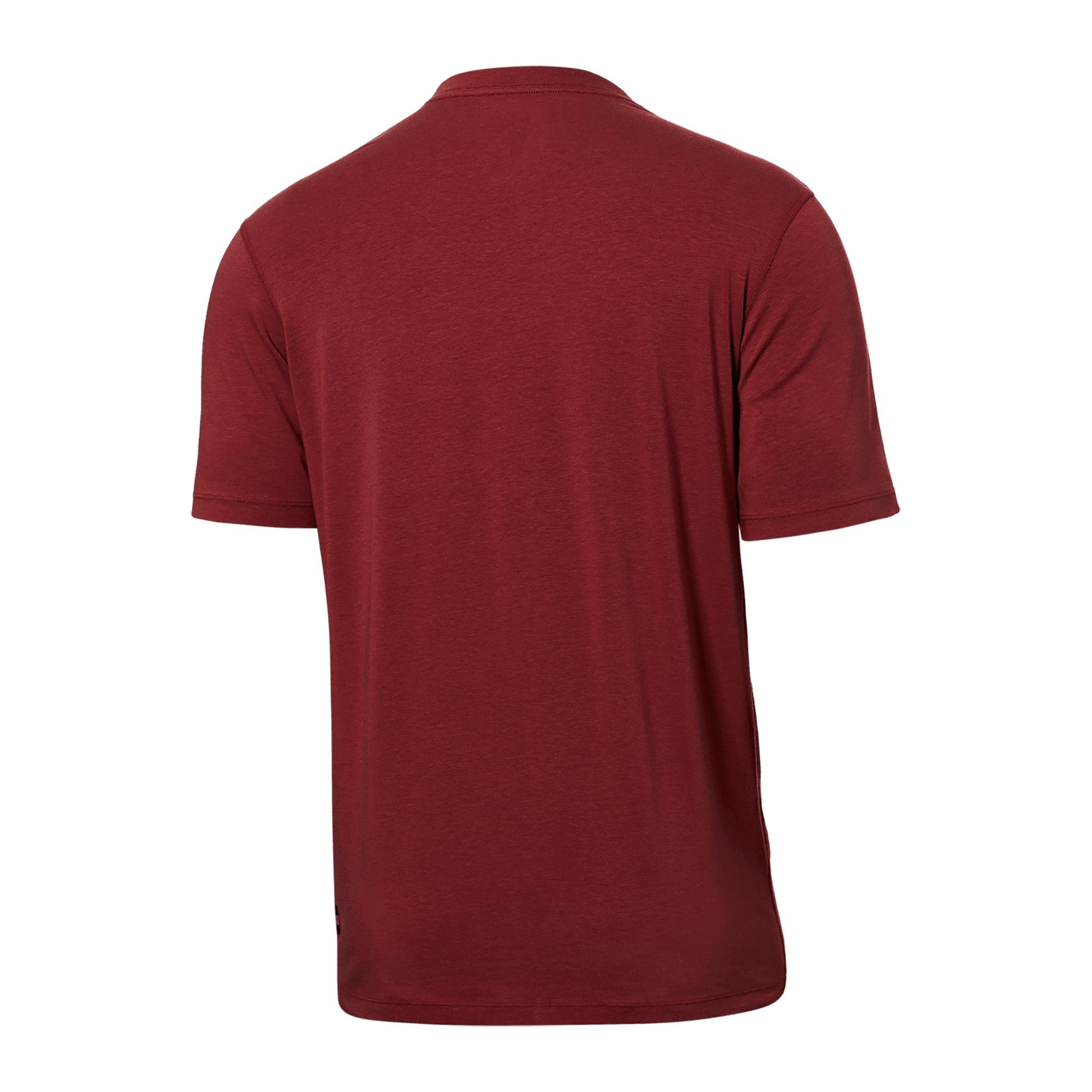 Back of DropTemp Cooling Cotton Short Sleeve Crew in Red Clay