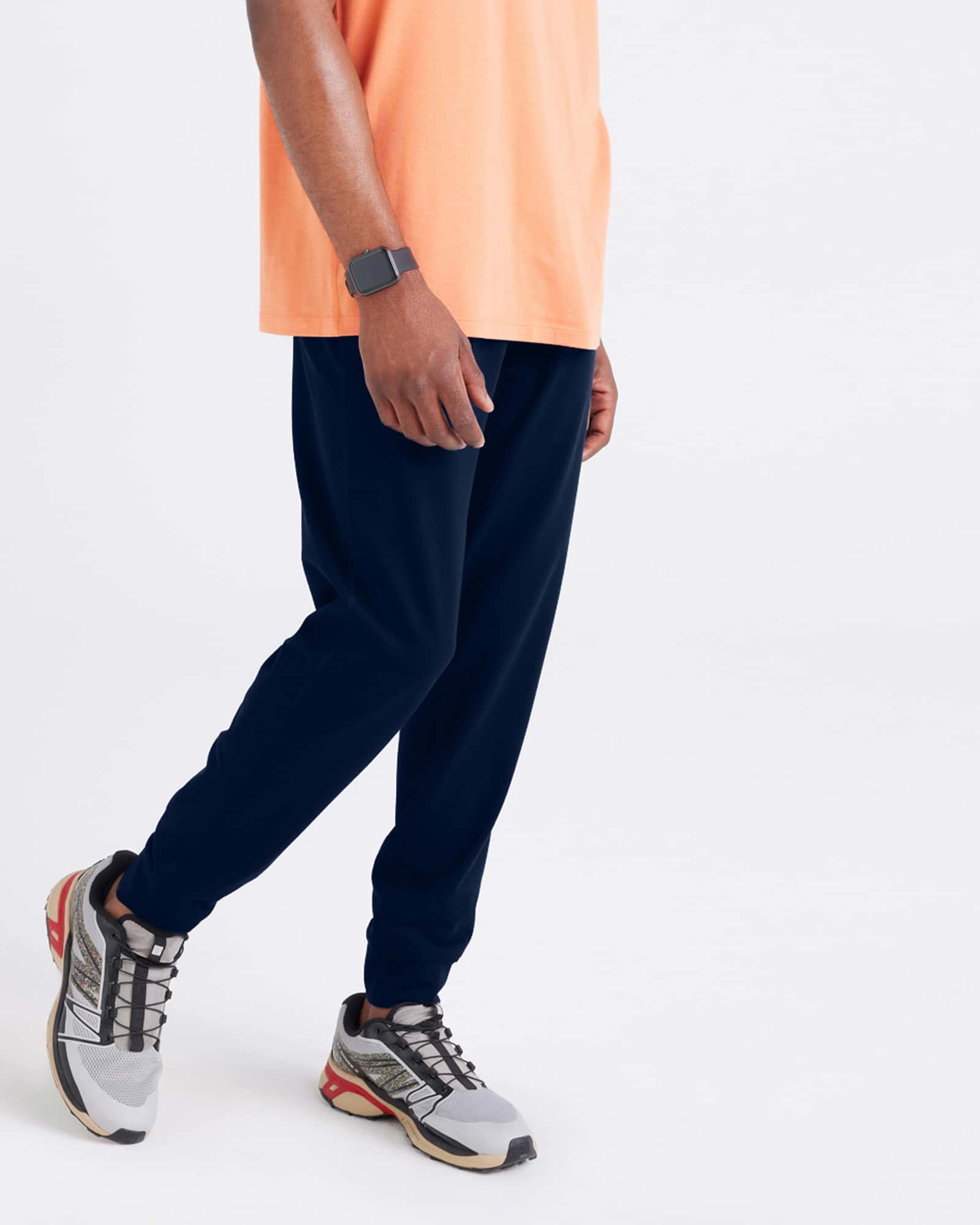 Front - Model wearing Trailzer Jogger in Maritime Blue
