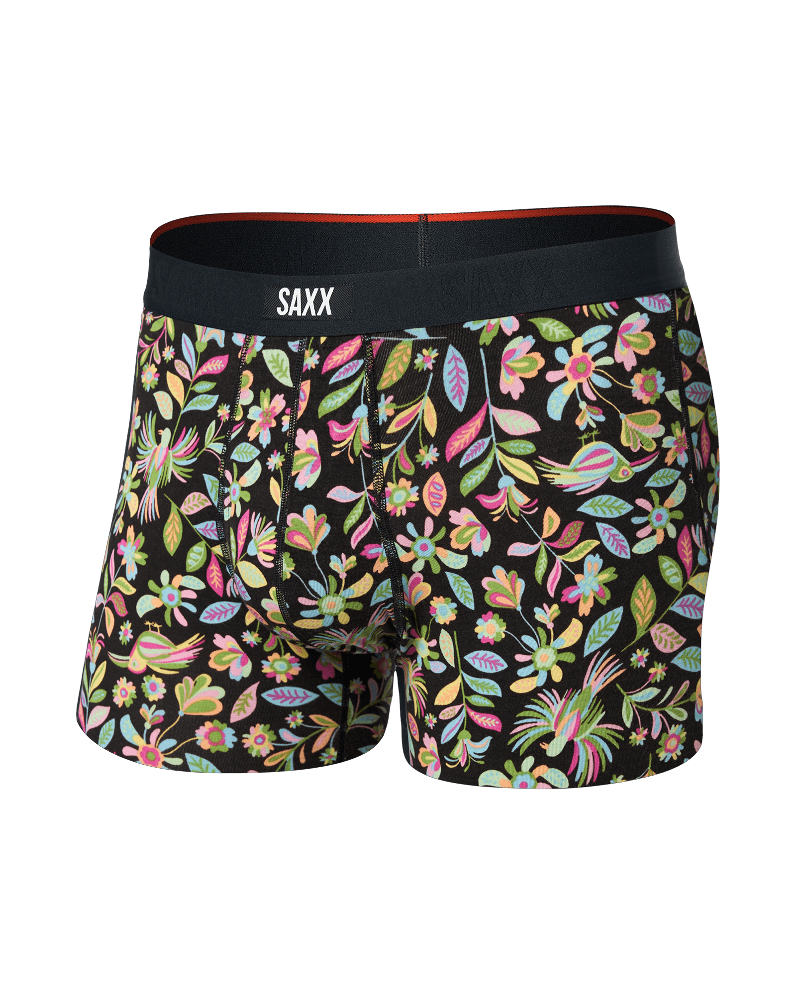 Front of Vibe Xtra Soft Comfort Trunk Fly in Amate Garden- Black