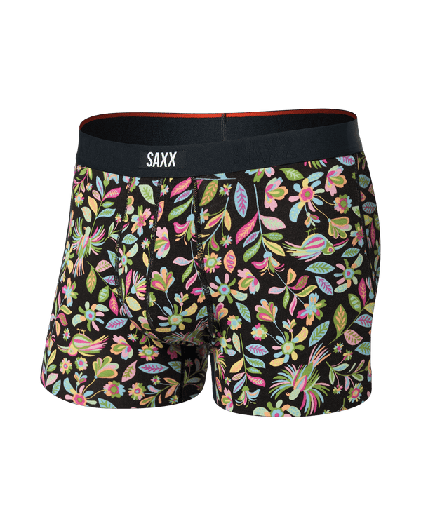 Front of Vibe Xtra Soft Comfort Trunk Fly in Amate Garden- Black