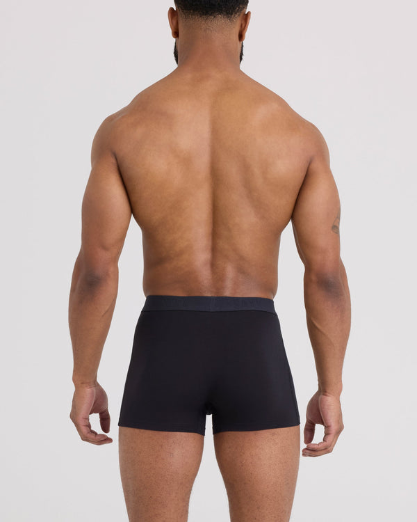 Back - Model wearing Vibe Xtra Trunk Fly in Black