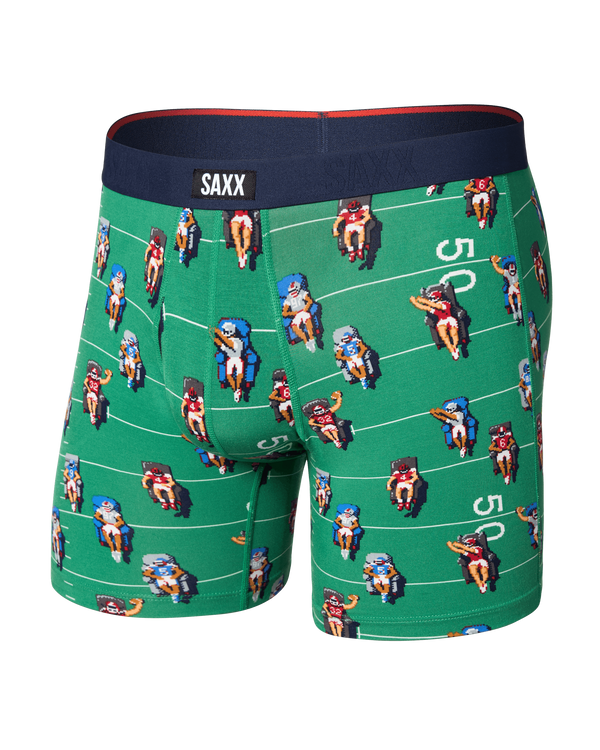 Front of Vibe Xtra Soft Comfort Boxer Brief in Armchair QB-Lawn Green