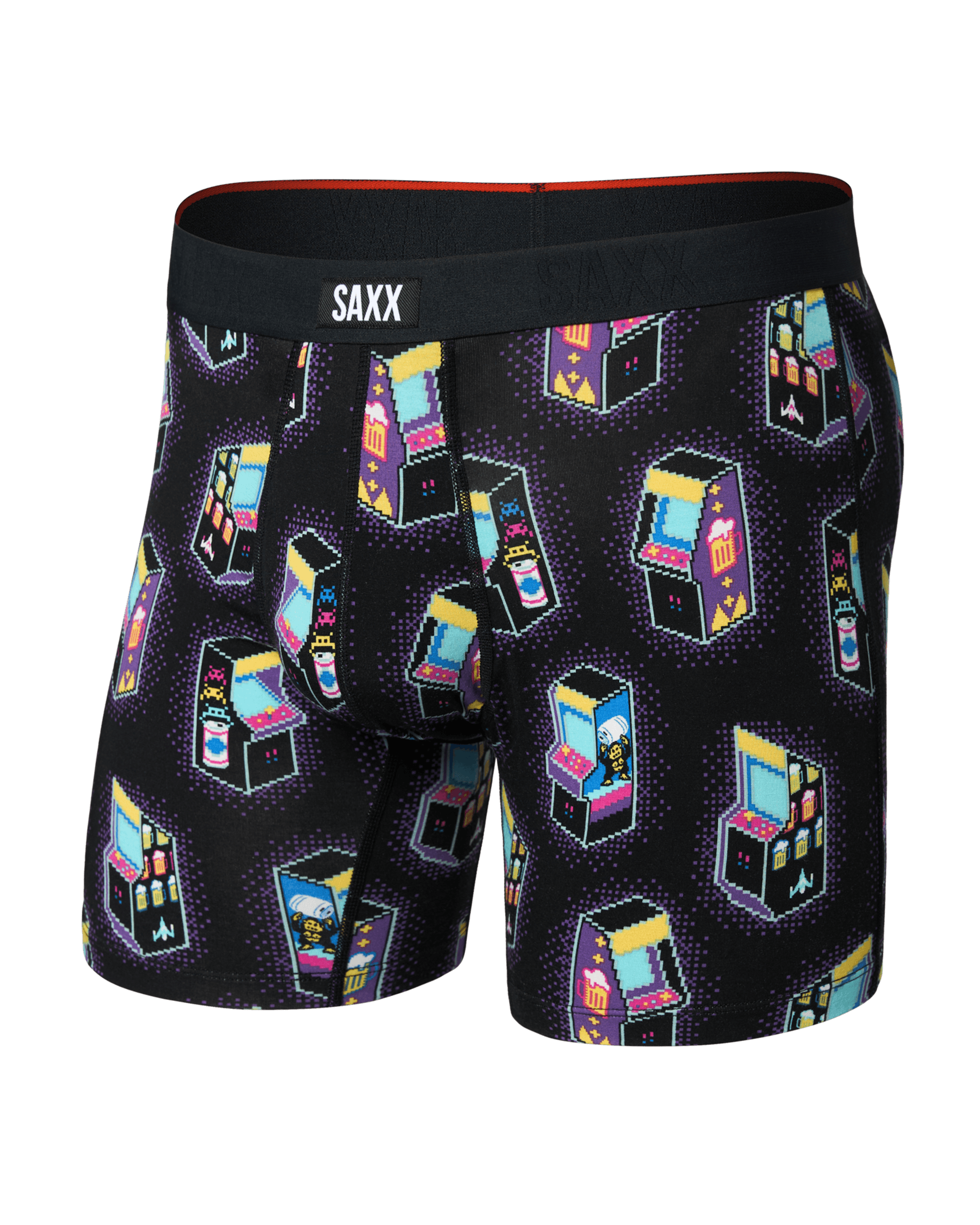 Vibe Xtra Soft Comfort Boxer Brief - Beercade-Black | SAXX Underwear
