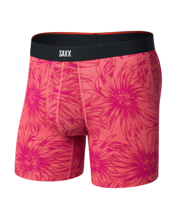 Front of Vibe Xtra Soft Comfort Boxer Brief Fly in Big Daisy-Gumball