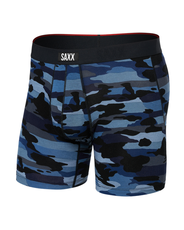 Front of Vibe Xtra Boxer Brief in Cloudbank Camo-Navy