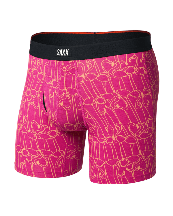 Front of Vibe Xtra Soft Comfort Boxer Brief Fly in Flamingo Ink-Fuchsia