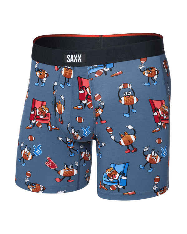 Front of  Vibe Xtra Soft Comfort Boxer Brief Fly in Game Day-Twilight