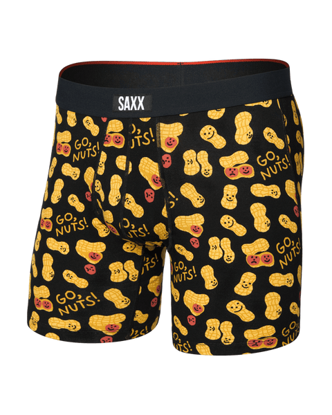 Vibe Xtra Soft Comfort Boxer Brief - Go Nuts-Black | SAXX Underwear