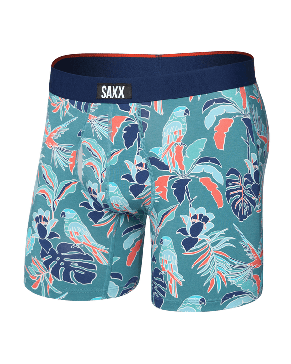 Front of  Vibe Xtra Soft Comfort Boxer Brief Fly in Island Tropics-Seascape